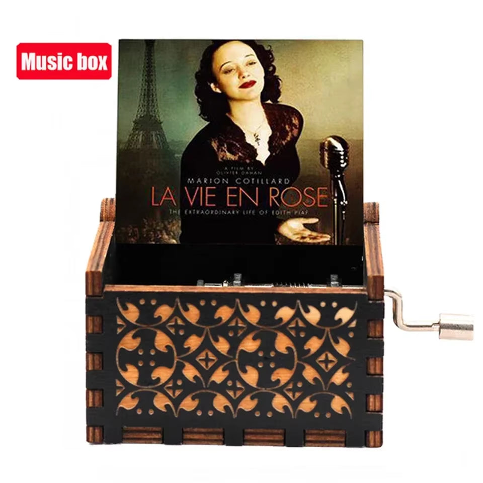 HOT Wooden Hand Crank Black Jurassic Park Music Box Children'S Holiday Gifts Christmas Gifts New Year Gift