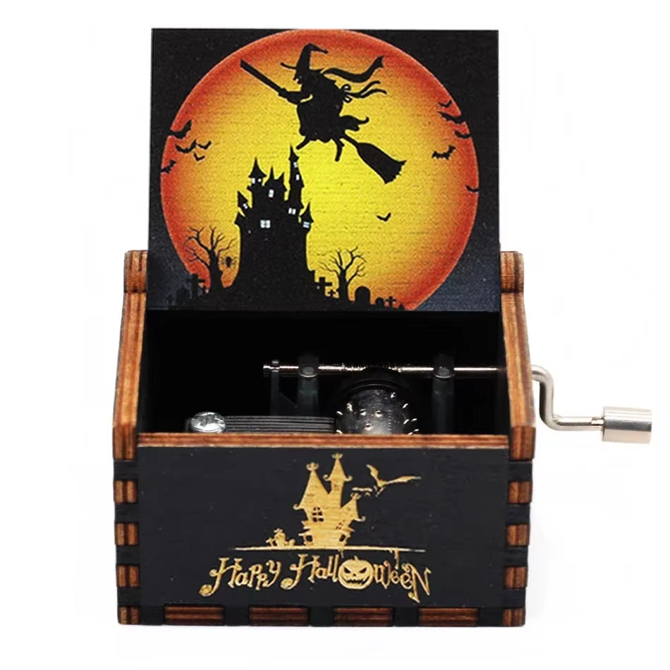 HOT Wooden Hand Crank Black Jurassic Park Music Box Children'S Holiday Gifts Christmas Gifts New Year Gift