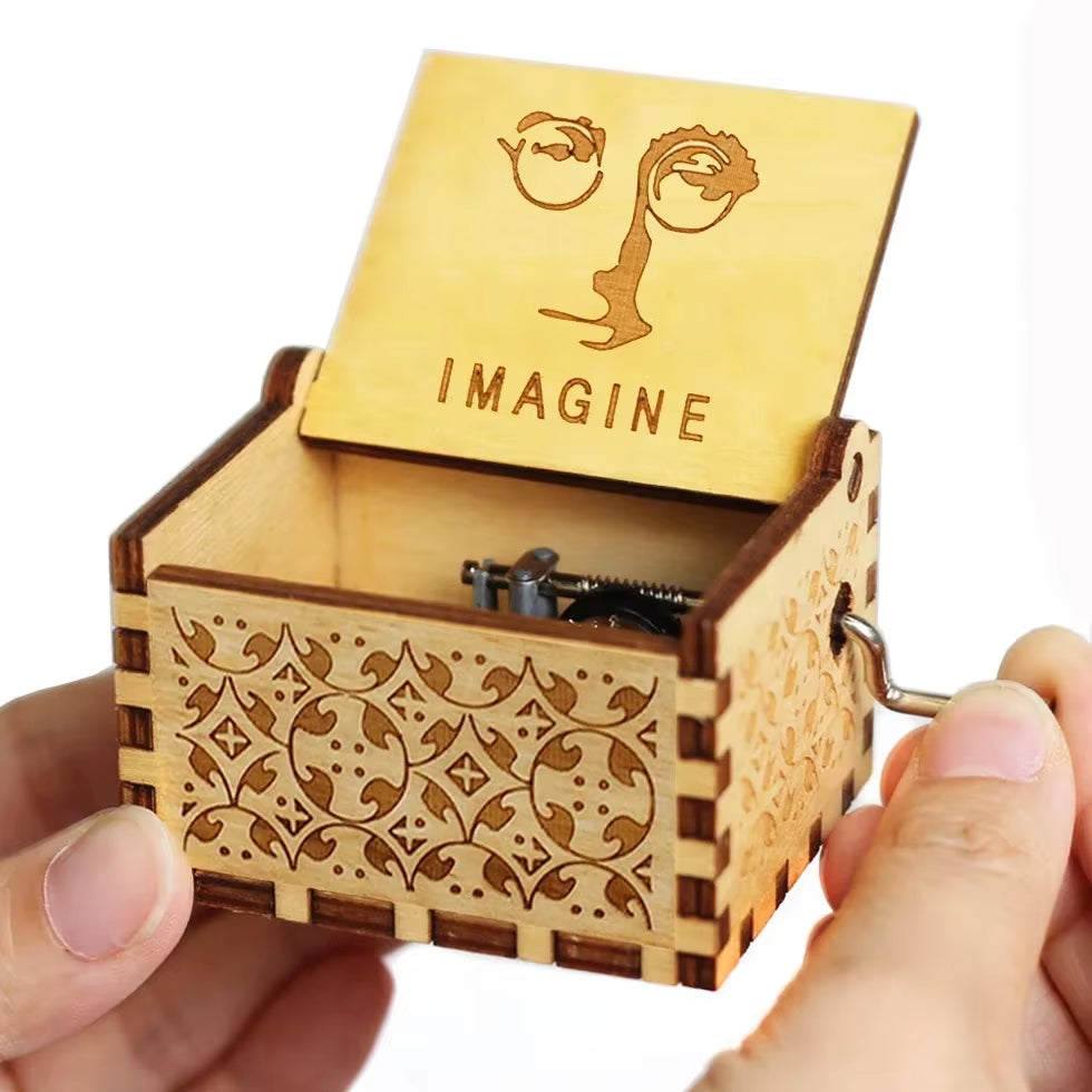 HOT Wooden Hand Crank Black Jurassic Park Music Box Children'S Holiday Gifts Christmas Gifts New Year Gift