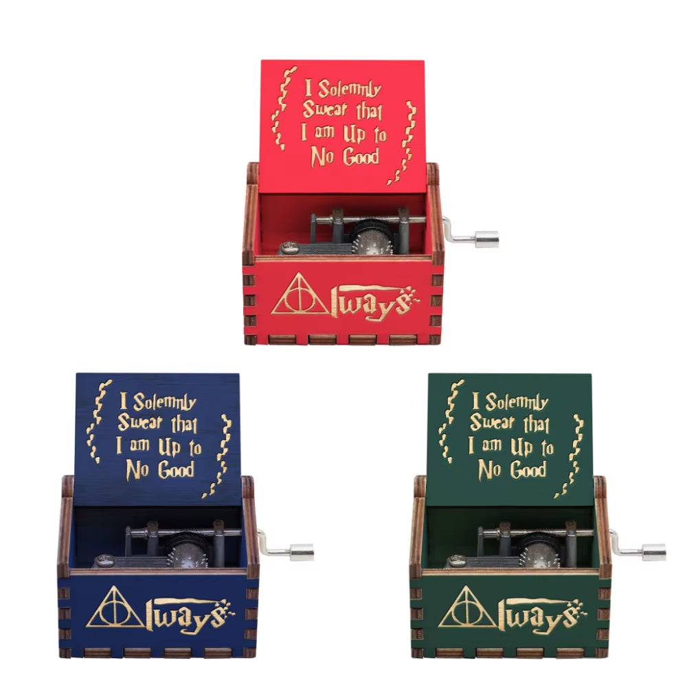 943 Hand Cranked Music Box Solid Wood Antique Carved Wooden Hand Crank Music Box Figure Christmas Birthday Gift