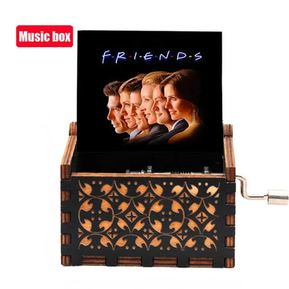 HOT Wooden Hand Crank Black Jurassic Park Music Box Children'S Holiday Gifts Christmas Gifts New Year Gift