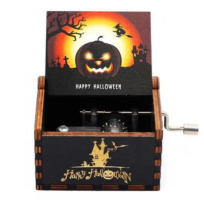 HOT Wooden Hand Crank Black Jurassic Park Music Box Children'S Holiday Gifts Christmas Gifts New Year Gift