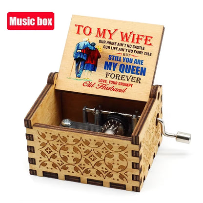 HOT Wooden Hand Crank Black Jurassic Park Music Box Children'S Holiday Gifts Christmas Gifts New Year Gift