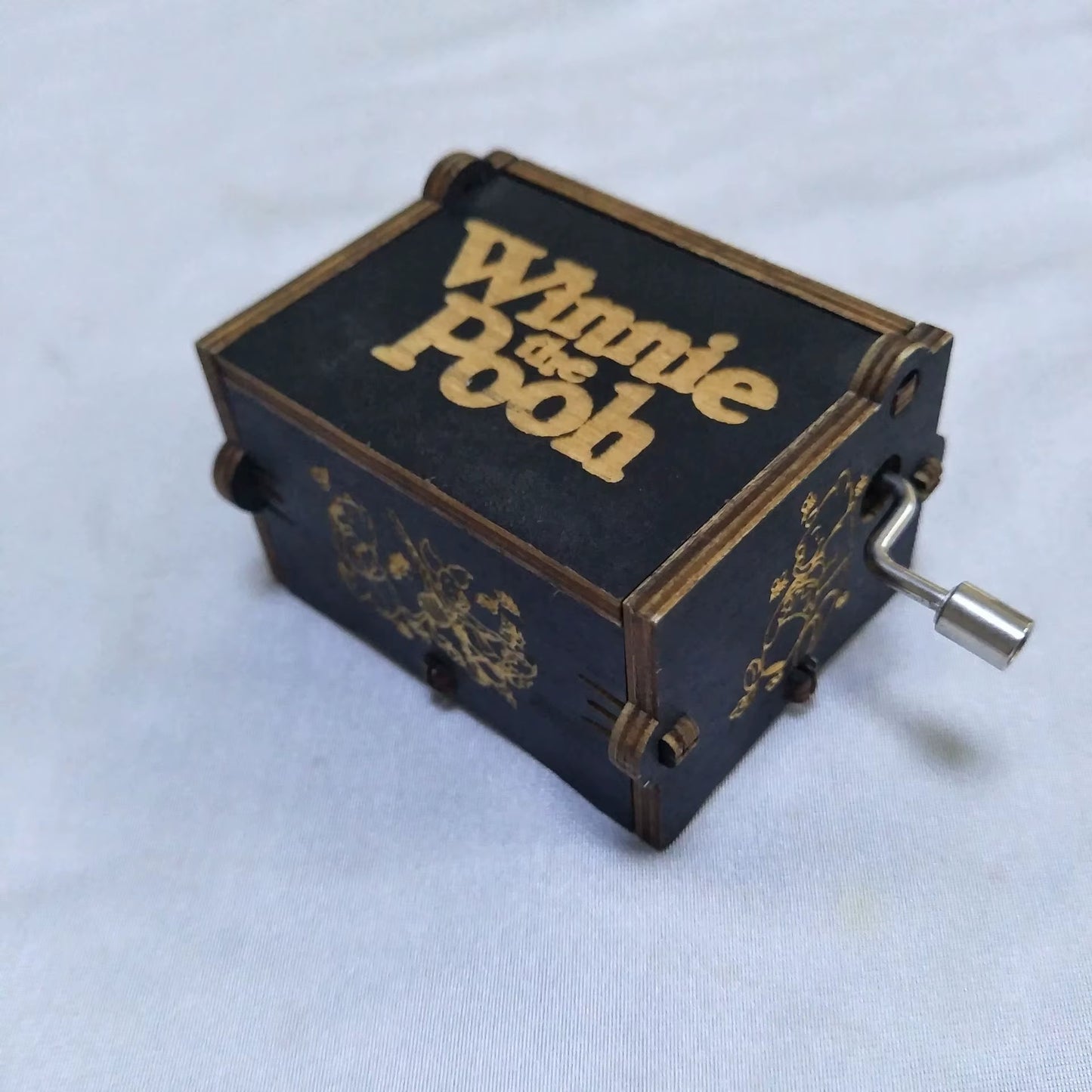 Wooden Hand Cranked Music Box, Sky City, Exquisitely Carved with Multiple Black Creative DIY Dark Music Boxes